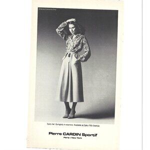 Vintage Pierre Cardin Sportif Fall Ensemble Fashion Print Advertisement 1970s